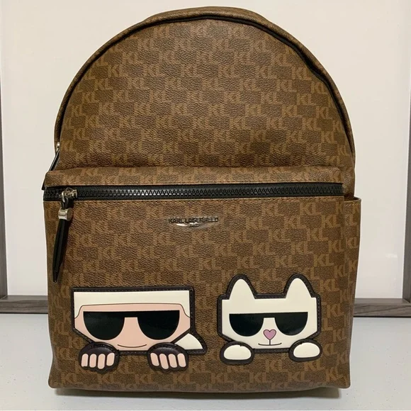 Karl Lagerfeld Paris Brown Monogram Amour Backpack-NWT Karl Lagerfeld Backpack Bags & Handbags for Women for sale  main image 2